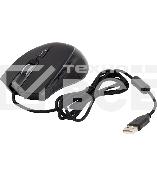 Мышь проводная Acer OMW131 черный, 6400 dpi, USB, кнопки - 7