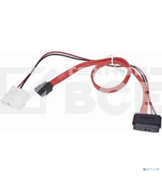Кабель Gembird/Cablexpert Кабель Combo miniSATA , molex+SATA/miniSATA, 6pin+7pin, (длина инт-50см, пит-30см) (CC-SATA-C3)