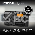 Радиоприемник портативный Hyundai H-PSR115, USB, microSD, черный, фото4