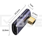 Переходник USB 4 Type C мама-папа угловой тип 1, фото 1