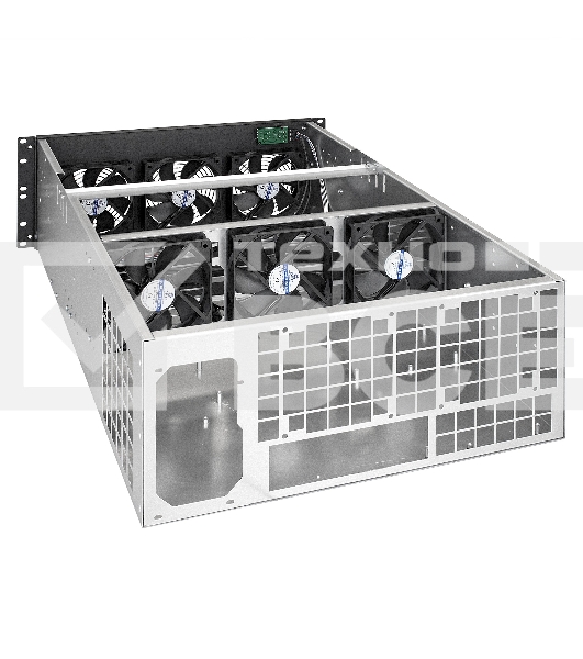 Корпус для майнинга ExeGate EX288960RUS Pro 8-650 <без БП, 2*USB, 6*fan 120мм, места под: 8 видеокарт, 1 БП>