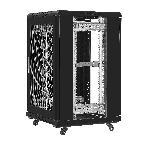 Шкаф телекоммуникационный 19' напольный 18U ExeGate EC-FS-18U.600.800.G.BLACK (19”, 18U, 600x800x987mm (ШхГхВ), передняя дверь закаленное стекло, задняя перфорированная дверь, съемные боковые панели, пыле- и влагозащита IP20, встроенный вентиляционный модуль, 1 полка в комплекте, черный RAL 9004, 3 коробки), фото4