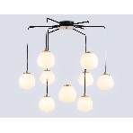 Светильник Ambrella light LH51001/6+3 SGD/BK/FR золотой песок/черный /белый матовый G9*9 max 28W D750*700, фото8