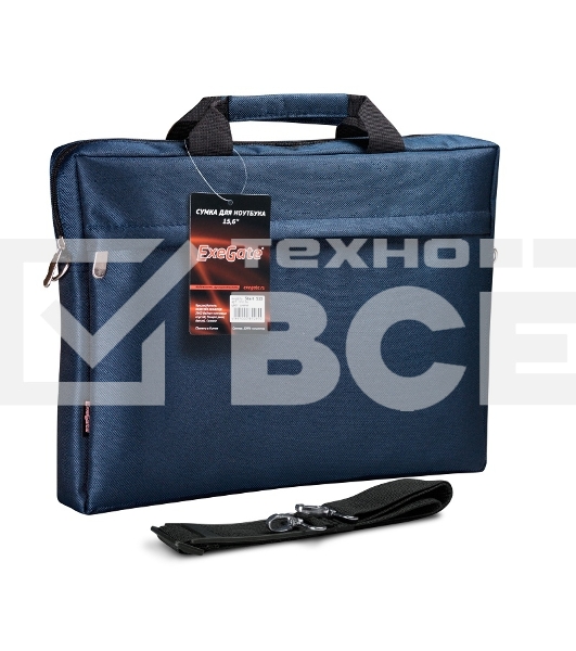Сумка ExeGate EX205137RUS Start S15 Deep Blue, темно-синяя, полиэстер, для ноутбуков до 15.6