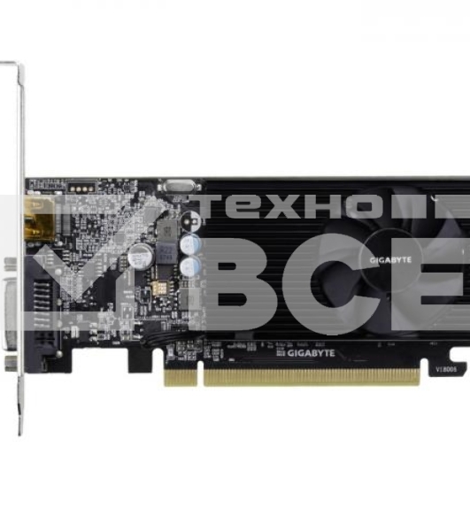Видеокарта Gigabyte GV-N1030D4-2GL NVidia GeForce GT 1030, 2Gb DDR4/64-bit, PCI-Ex16 3.0, DVI-Dx1, HDMI2.0bx1, LP, 2-slot cooler, Retail