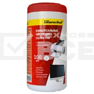 Салфетки Silwerhof 671213 универсальные туба 100шт влажных