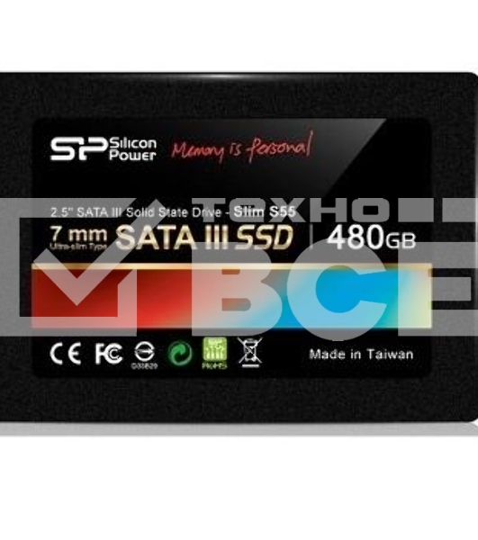 Накопитель SSD Silicon Power Slim S55, 480Gb, SATA, 2.5
