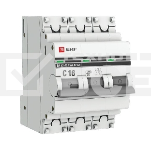Автоматический выключатель EKF mcb4763-3-16C-pro 3P 16А (C) 4,5kA ВА 47-63 EKF PROxima