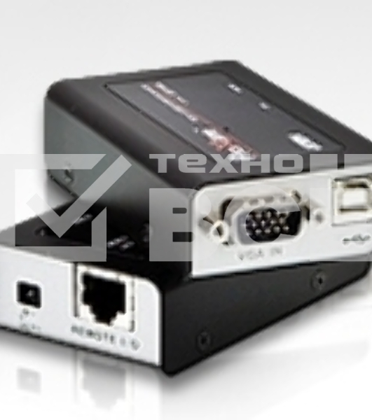 Удлинитель, SVGA+KBD+MOUSE USB ATEN, 100 метр., HD-DB15+USB A-тип/USB B-тип, Female, c KVM-шнуром USB, Б.П. 220> 5V (CE100-A7-G)