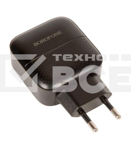 Зарядное устройство BOROFONE BA46A Premium, один порт USB, один порт Type-C, PD, 18W, 5V, 3.0A, черный