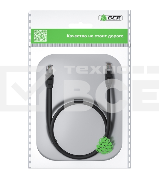 Патч-корд GCR прямой 7.5m UTP кат.6, черный, 24 AWG, ethernet high speed, RJ45, T568B, GCR-52535