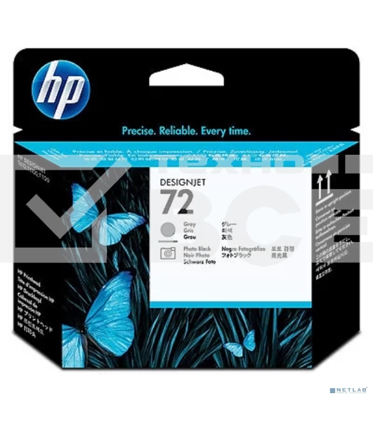 Печатающая головка HP №72 C9380A фото черный/серый печатающая головка для HP DJ T1100/T610