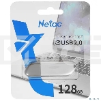 Флеш Диск Netac U352 128Gb <NT03U352N-128G-20PN>, USB2.0, с колпачком, металлическая, фото2