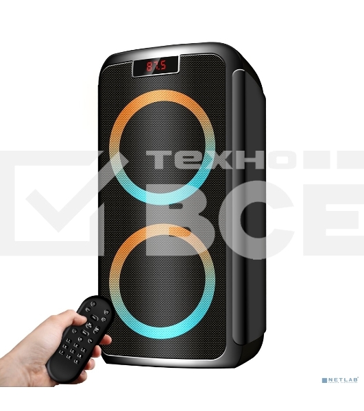 Акустическая система Ginzzu GM-202 Midi, RGb/BT/USB/SD/FM/ДУ