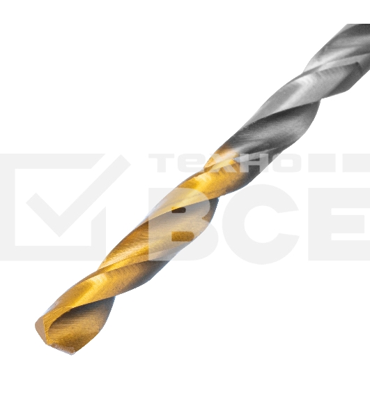 Сверло спиральное по металлу 4,5 x 80мм, Р6М5, Golden Tip Denzel