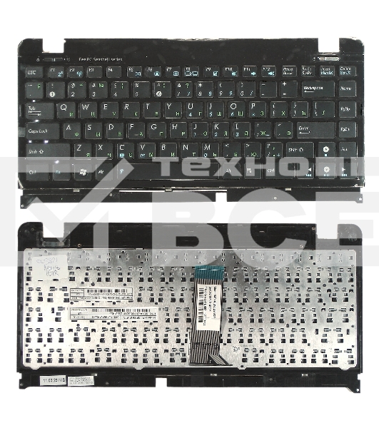 Клавиатура для ноутбука Asus Eee PC 1215 черная с рамкой