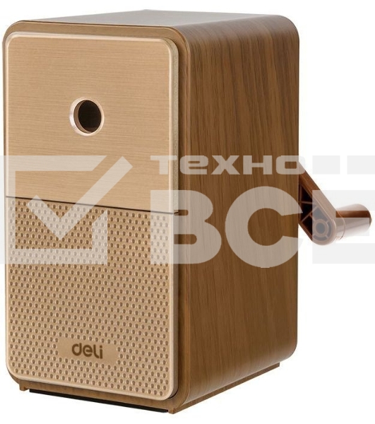 Точилка для карандашей механическая Deli 71160Brown 1 отверстие пластик коричневый