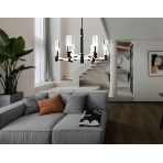Люстра Ambrella light LH55501/6 SN/BK/CL сатин никель/черный/прозрачный E14*6 max 40W D570*760, фото 1