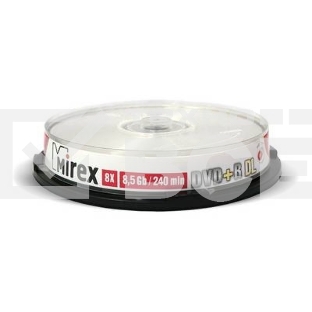 Диск DVD+R Mirex 8.5 Gb, 8x, Cake Box (10), Ink Printable, Dual Layer (10/300)