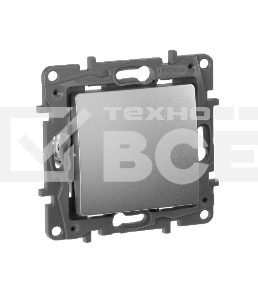 Переключатель промежуточный, винтовые клеммы, Etika, 10AX, 250В~, алюминий Переключатель промежуточный, винтовые клеммы, Etika, 10AX, 250В~, алюминий