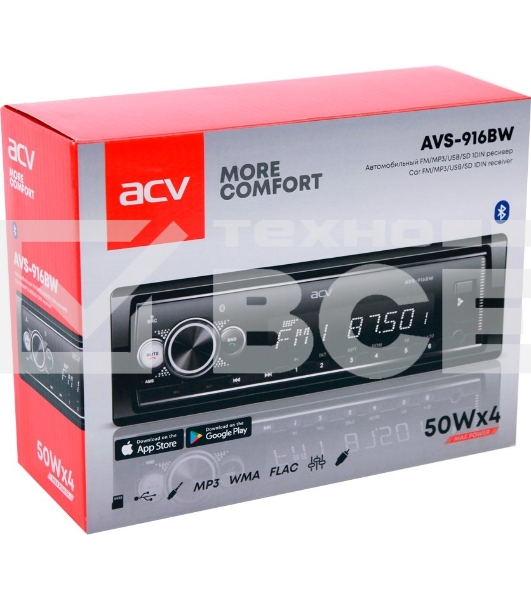 Автомагнитола ACV AVS-916BW 1DIN 4x50Вт