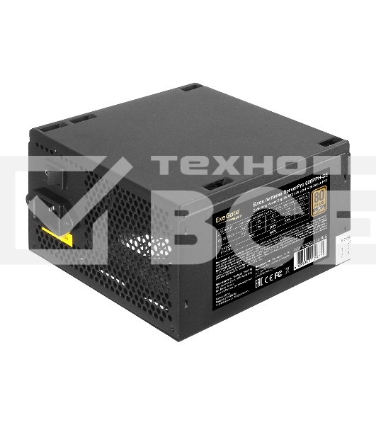Серверный блок питания  600W ExeGate ServerPRO 80 PLUS Bronze, 600PPH-SE (ATX, for 3U+ cases, APFC, КПД 89% (80 PLUS Bronze), 12cm fan, 24p, (4+4)p, PCIe, 5SATA, 3IDE, black)