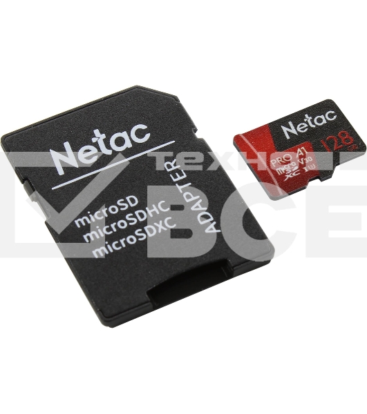 Флеш карта MicroSD card Netac P500 Extreme Pro 128GB, retail version w/SD adapter