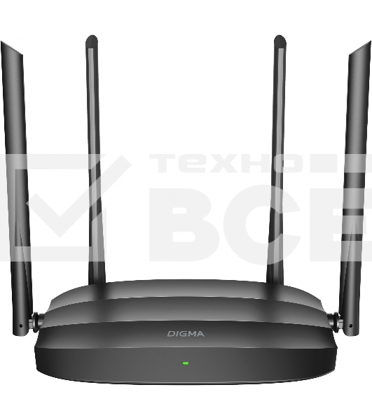 Роутер беспроводной Digma DWR-AC1201 AC1200 10/100BASE-TX черный (упак.:1шт)