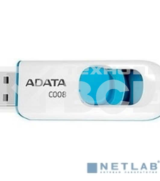 Флеш диск AData 16Gb C008 AC008-16G-RWE USB2.0 белый