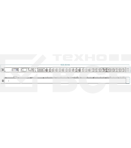 Блок распределения питания Powercom PDU-32AVMS24-14C3-10C9-1P