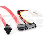 Кабель Combo SATA Cablexpert CC-SATA-C1-N, Molex 4pin(M)+Sata 7pin(M) / Sata 15pin+7pin(F), медн.проводник, пакет, фото2