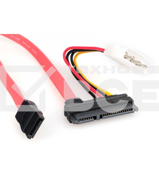 Кабель Combo SATA Cablexpert CC-SATA-C1-N, Molex 4pin(M)+Sata 7pin(M) / Sata 15pin+7pin(F), медн.проводник, пакет