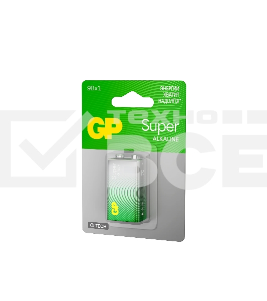 Алкалиновая батарейка GP Super Alkaline G-Tech 9V Крона - 1 шт. на блистере (1 шт.)