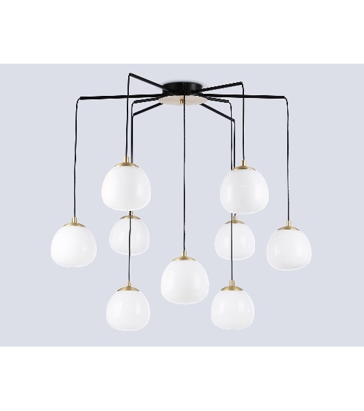 Светильник Ambrella light LH51001/6+3 SGD/BK/FR золотой песок/черный /белый матовый G9*9 max 28W D750*700