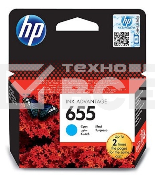 Картридж струйный HP 655 CZ110AE голубой для HP DJ IA 3525/4615/4625/5525/6525 (600стр.)
