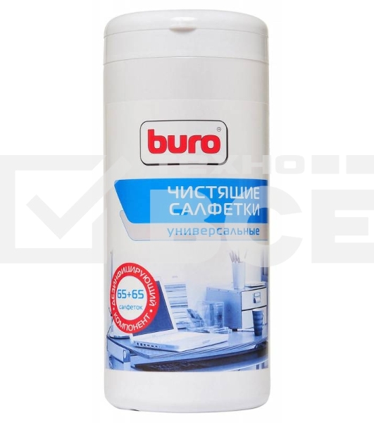 Салфетки Buro BU-Tmix универсальные туба 65шт влажных + 65шт сухих