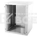 Шкаф телеком. настенный разборный 15U (600х650) дверь стекло, цвет серый RAL 7035, фото2