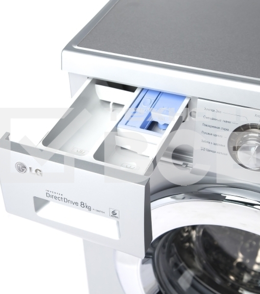 Стиральная машина LG F1296TD4 серебристый, загрузка фронтальная 8 кг, 1200 об/мин, класс: А
