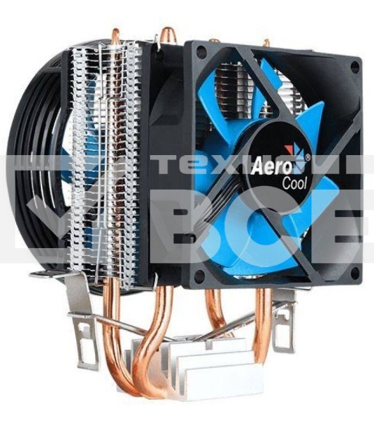 Кулер для процессора AeroCool / Formula Verkho 2 Dual серебристый, 90 мм, алюминий/медь, 2000 об/мин, 25 дБ, 4 pin, 120 Вт, 135 мм