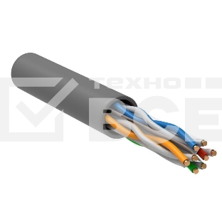 Кабель связи ITK витая пара U/UTP, кат.6, 4 пары 23AWG solid, 305м, ПВХ, серый