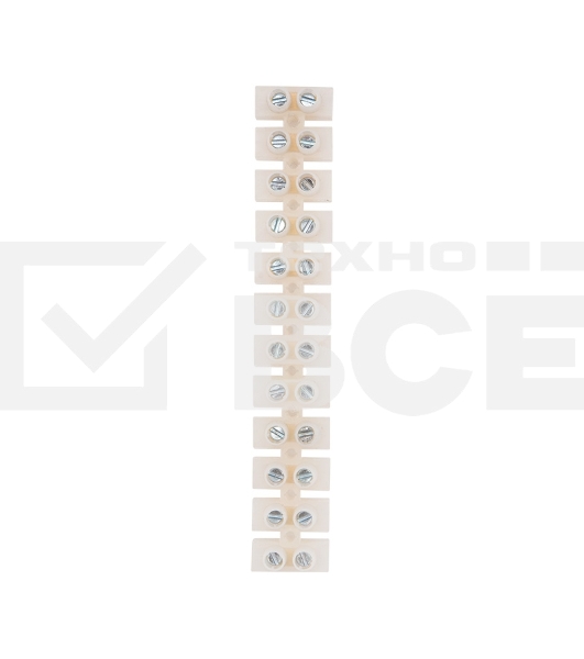 Клеммная колодка винтовая Rexant KВ-25 (10-25 мм²), ток 60 A, полиэтилен белый, индивидуальная упаковка, 1 шт. (ЗВИ)