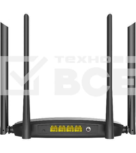 Роутер беспроводной Digma DWR-AC1201 AC1200 10/100BASE-TX черный (упак.:1шт)