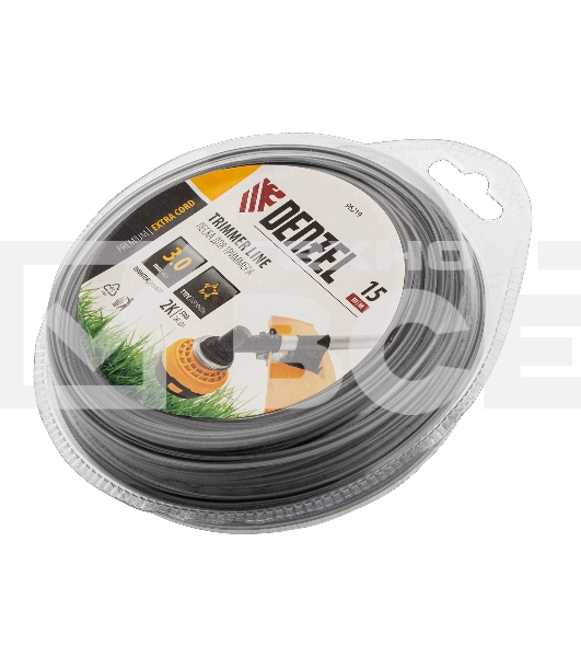 Леска для триммера Denzel двухкомпонентная звезда, 3,0мм х 15м, блистер EXTRA CORD