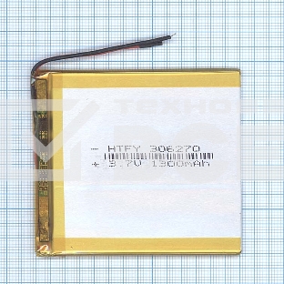 Аккумулятор Li-Pol (батарея) 3*62*70мм 2pin 3.7V/1300mAh