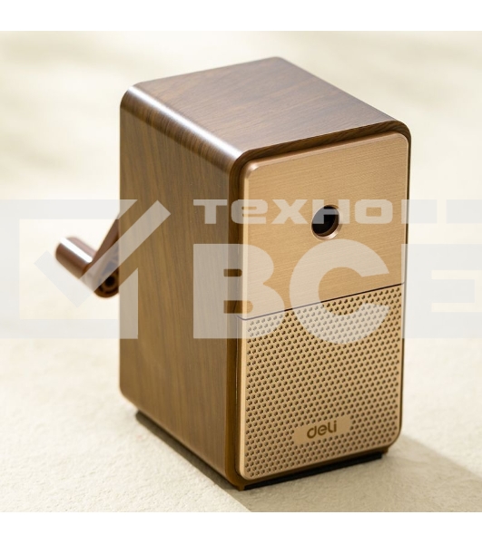 Точилка для карандашей механическая Deli 71160Brown 1 отверстие пластик коричневый