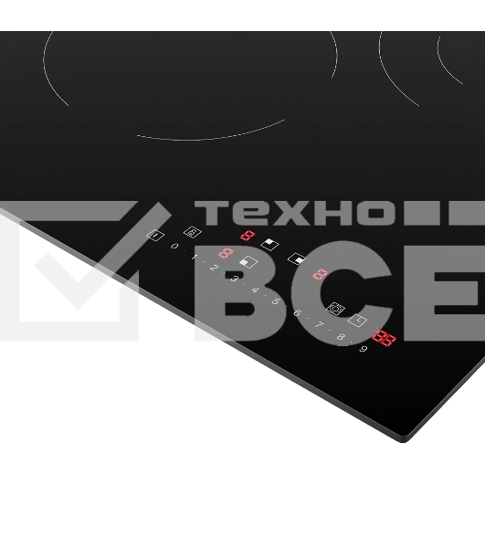 Варочная панель Monsher, Hi-Light, High-Tech, 45 см, 9 уровней мощности, блокировка управления, автоматическое отключение, таймер, слайдерное управление, черный