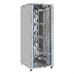 Шкаф телекоммуникационный 19' напольный 42U ExeGate EC-FS-42U.800.1000.G.V.GREY (19”, 42U, 800x1000x2054mm (ШхГхВ), передняя дверь закаленное стекло, задняя двойная перфорированная дверь, съемные боковые панели, пыле- и влагозащита IP20, встроенный вентиляционный модуль, 1 полка в комплекте, светло-серый RAL 7035, 3 коробки), фото8