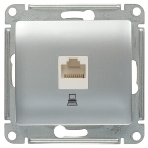 Механизм розетки комп. 1-м СП Glossa RJ45 CAT.5E алюм. SchE GSL000381K, фото2