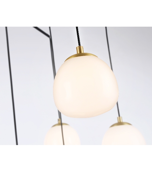 Светильник Ambrella light LH51001/6+3 SGD/BK/FR золотой песок/черный /белый матовый G9*9 max 28W D750*700