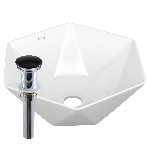 Раковина накладная на столешницу BAU Crystal 40х40, белая + выпуск клик-клак, черный, фото 1